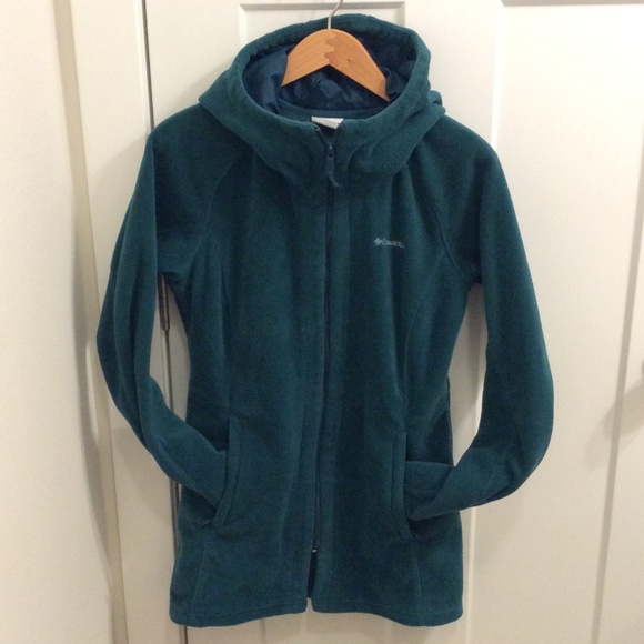 Columbia Fleece full zip hooded jacket - W's Medium - Teal - Picture 1 of 4